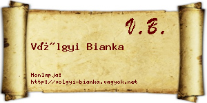 Völgyi Bianka névjegykártya
