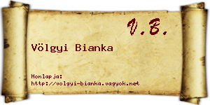 Völgyi Bianka névjegykártya